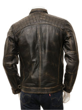 MEN VINTAGE MOTORCYCLE LEATHER JACKET